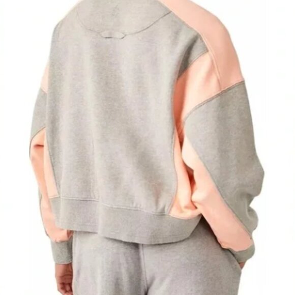 Free People Intercept Colorblock Oversized Pullover In Heather Grey Mellon. NWT! - Picture 3 of 6
